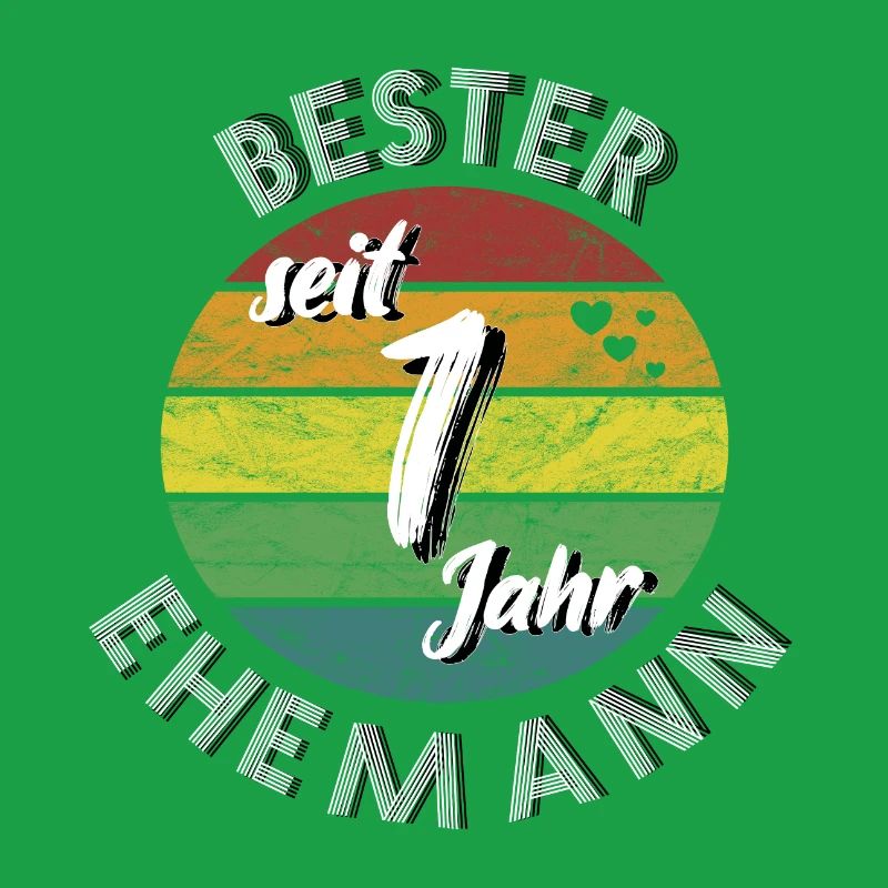 bester Ehemann seit 1 Jahr 1. Hochzeitstag retro