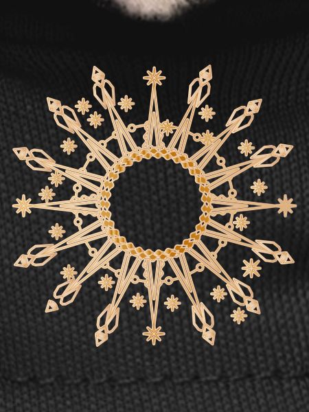 radiant golden star as frame