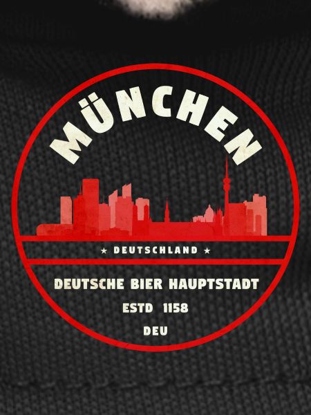 Munich Skyline Stamp Red Badge