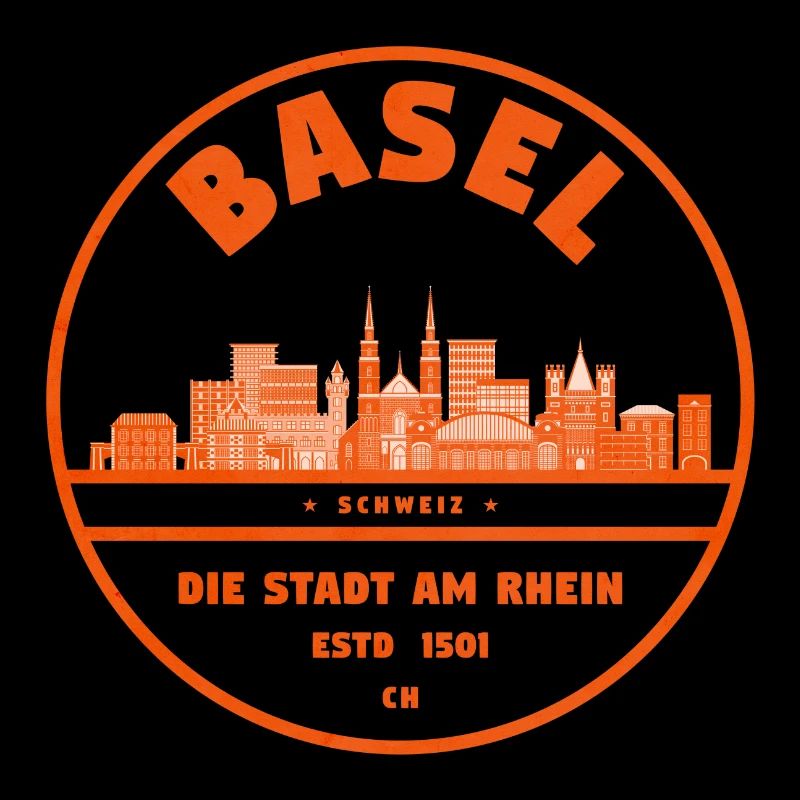 Basel City Skyline Emblem