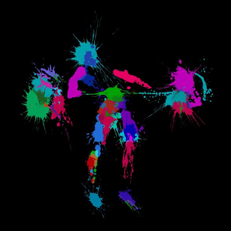 Weightlifter performing the snatch, splash effect