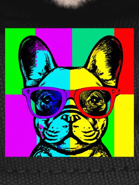 Neon Bulldog Pop Art Glasses