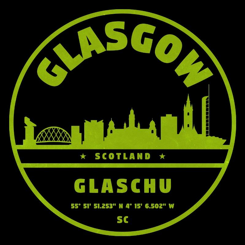 Logo rond vert de la Skyline de Glasgow