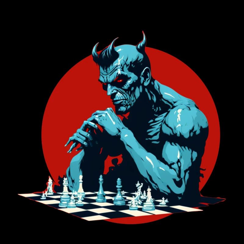 Dämon beim Schachspielen