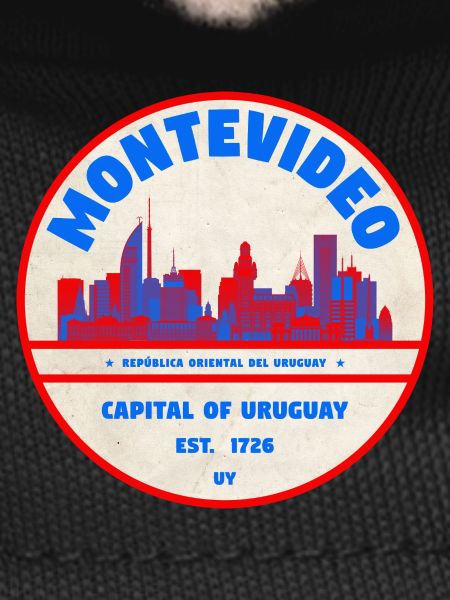 Montevideo Uruguay Skyline Emblem Design