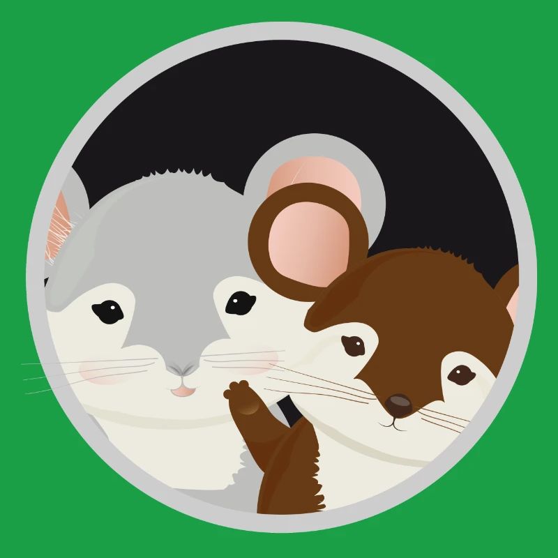 two cute mice together in the mouse hole