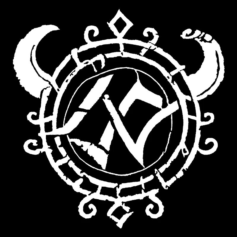 Viking symbol with horn, white