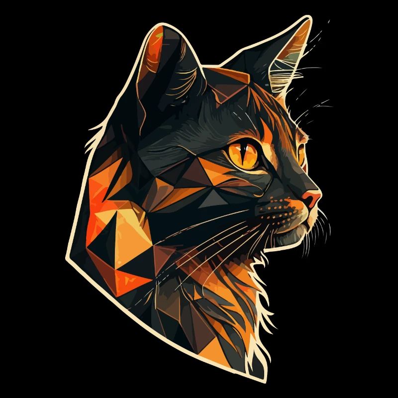 Chat stylisé, Géométrique