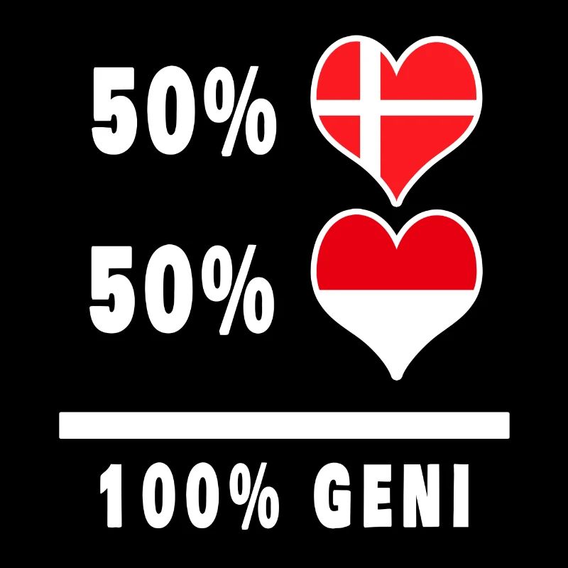 Indonesia and Denmark 100% genius flag