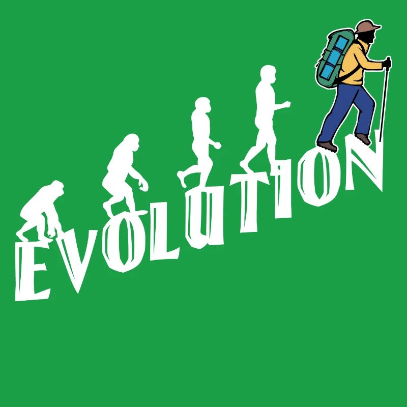 Evolution Wanderer Wandern Wanderung Bergwanderung