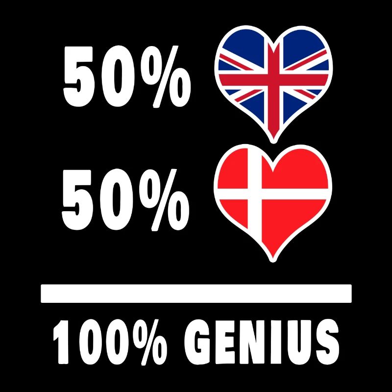 Dänemark und Großbritannien 100% Genius Flagge