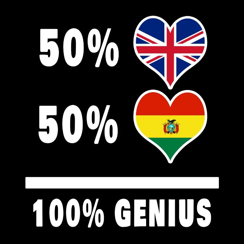 Bolivia and Great Britain 100% Genius Flag