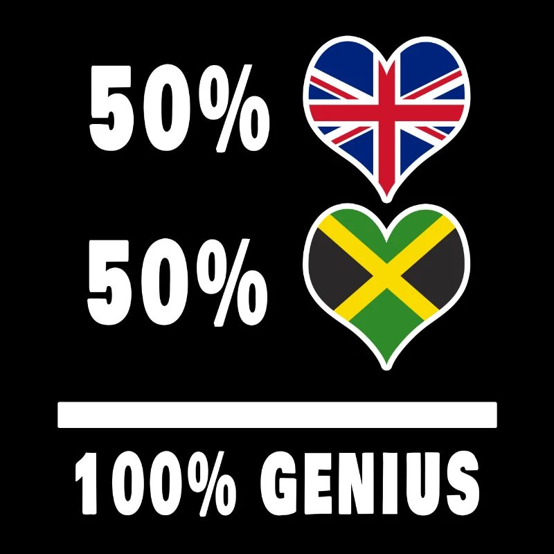 Drapeau 100% Genius de la Jamaïque et de la Grande-Bretagne