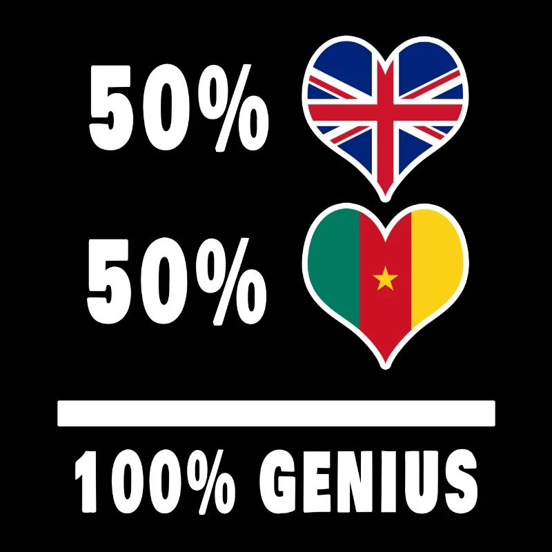 Cameroon and Great Britain 100% Genius Flag