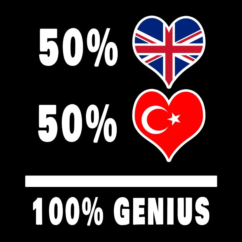 Turkey and Great Britain 100% Genius Flag