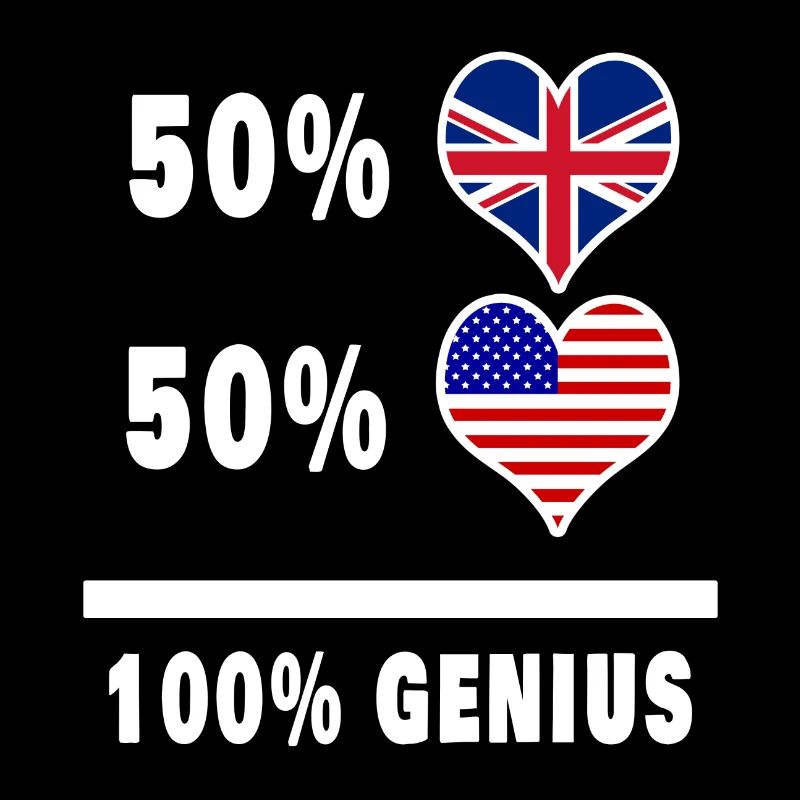 Drapeau 100% Genius des États-Unis et du Royaume-Uni