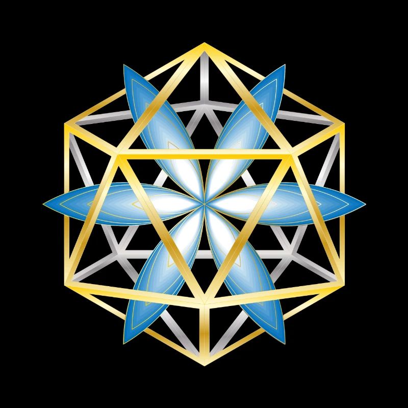 Geometric Mandala Design Blue Gold