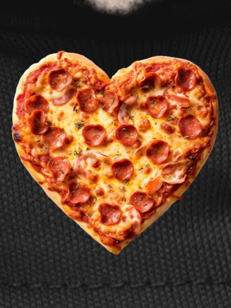 Heart Pepperoni Pizza Pattern