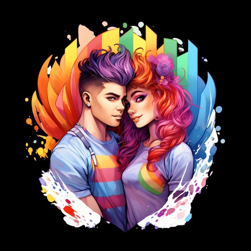 Regenbogenliebe Duo im Farbrausch