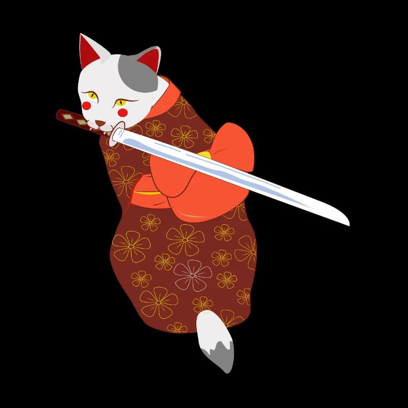 chat en kimono épée mordante