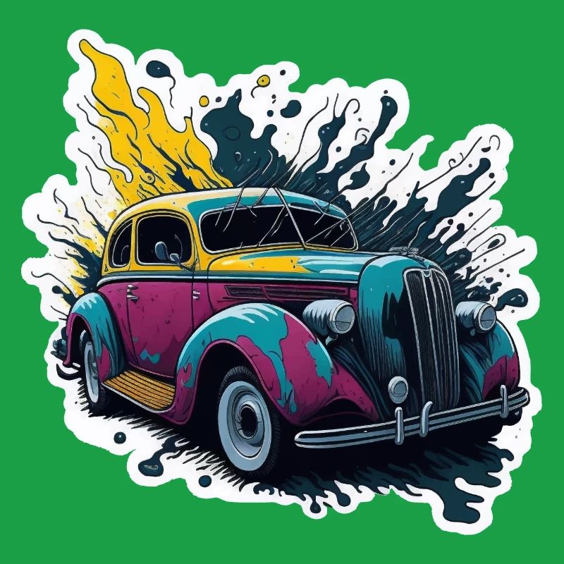 Farbiger Oldtimer Spritzer