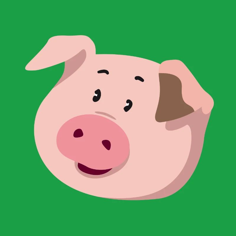 Piggy Head – Cute Animal Illustration