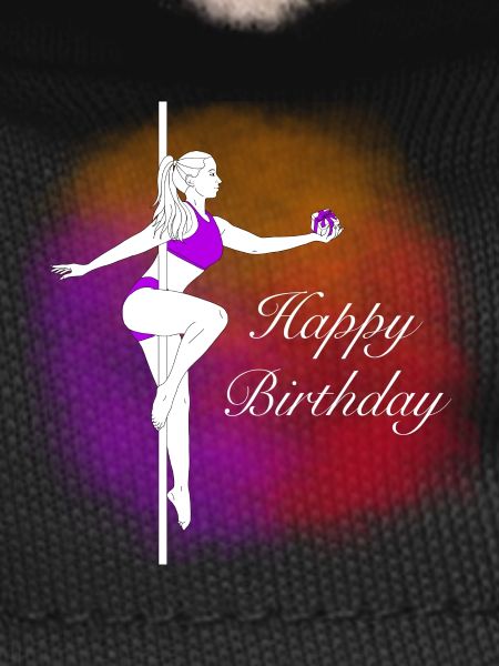 Pole Dance Birthday Gradient Illustration