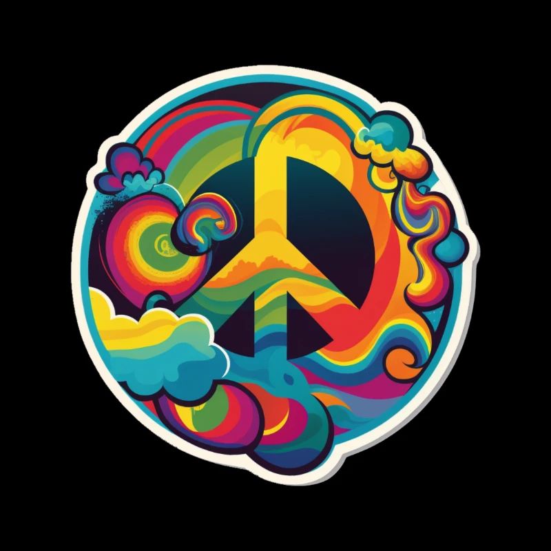 Psychedelisches Peace Zeichen