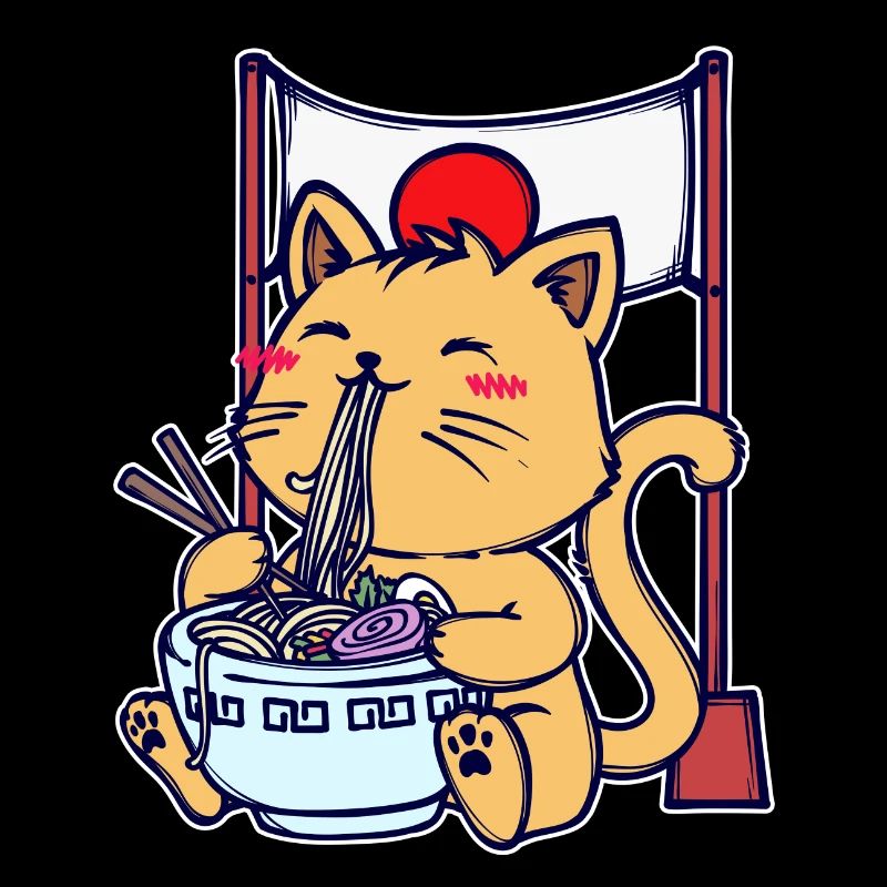 Anime Ramen Cat Mangastyle Japonais Comic Manga