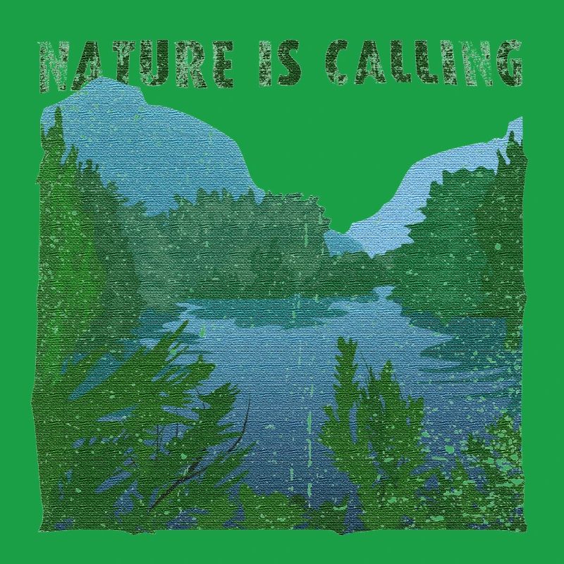 Nature is calling River Landscape Burlap Effect