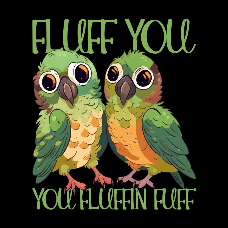 Fluff du du fluffin fuff perruche perroquet design