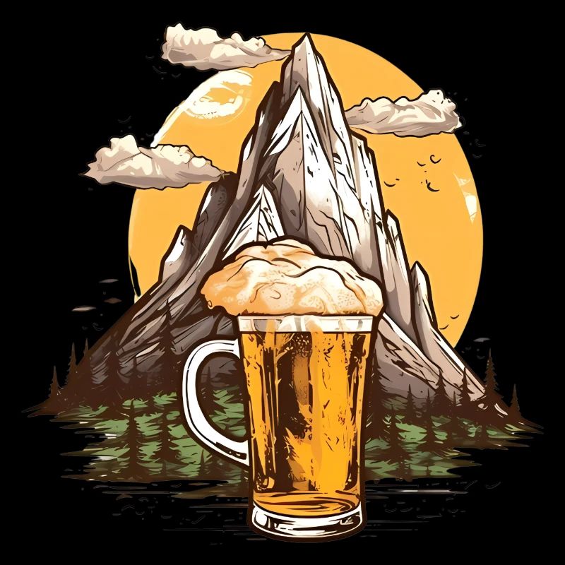 Bergsteiger Bier Motiv