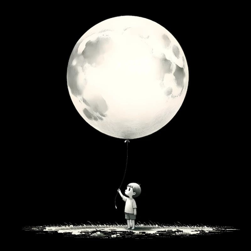 Enfant avec ballon de lune