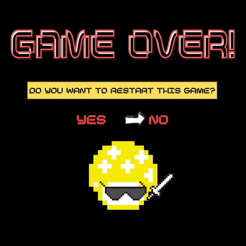 Pixel Art 8 Bit Retro Game Over