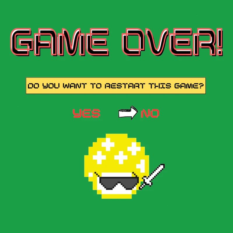 Pixel Art 8 Bit Retro Game Over