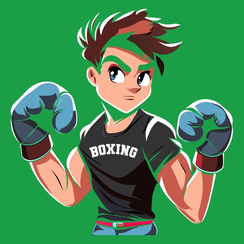 Conception de boxe adolescente avec des gants de boxe