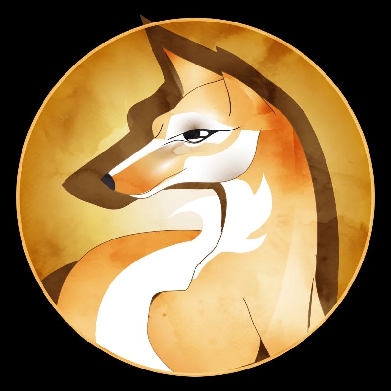 Hand drawn beautiful fox in frame