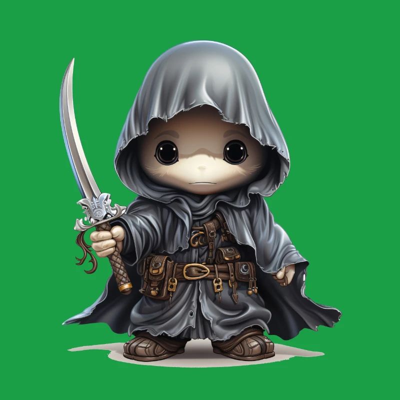 Cute Ghost with Dagger Fantasy Shirt