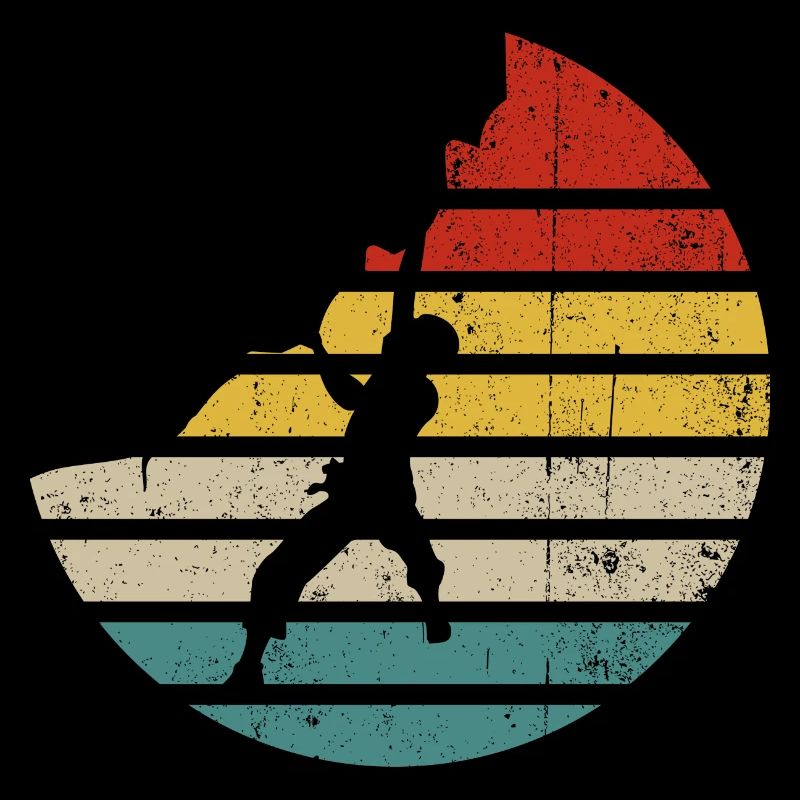 Retro Sunset Kick Silhouette