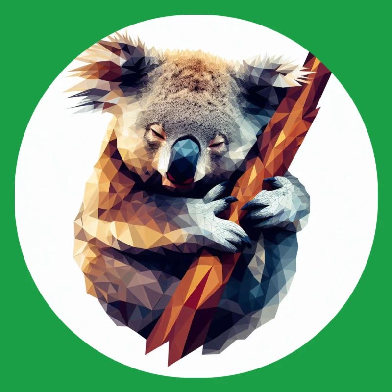 Koala in Polygon Kunst am Ast