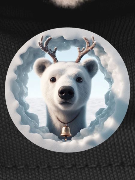 Reindeer head looking through ice