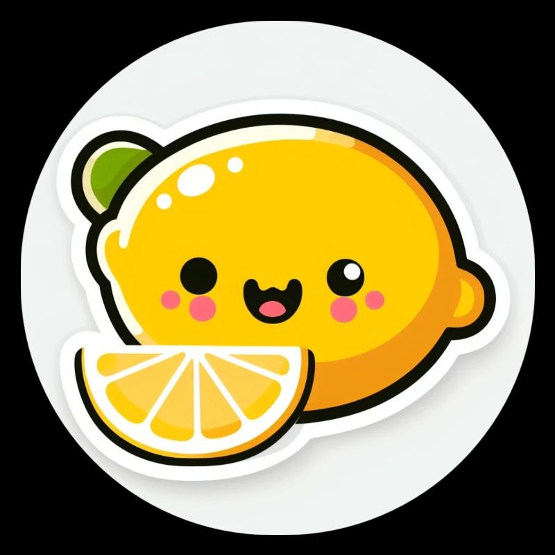 Mignon citron jaune rieur dans le style comique