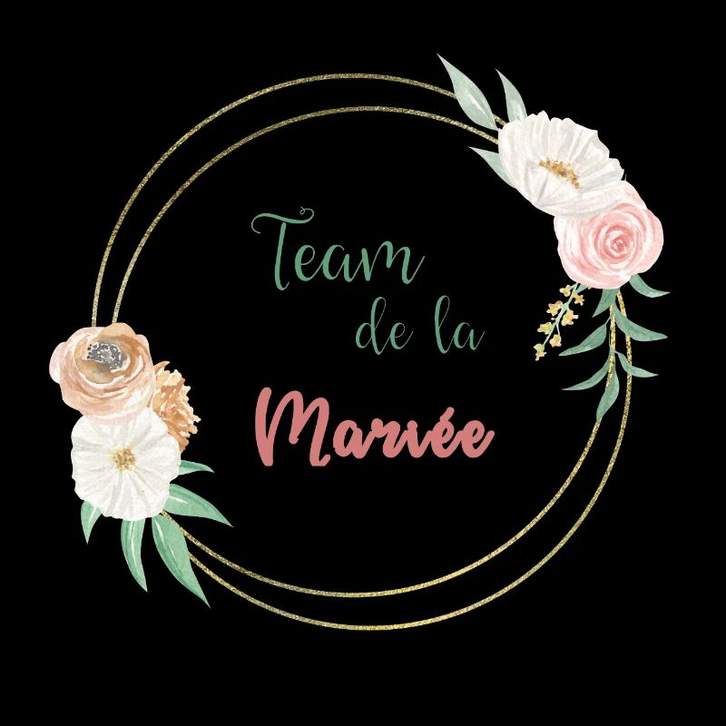 Team de la mariée - frame or et fleurs