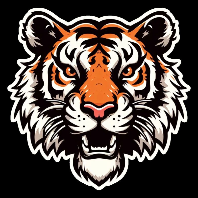 Tiger Kopf im Comic Stil