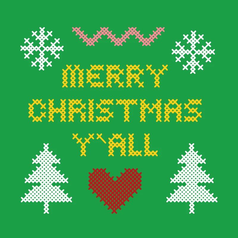 Warm Christmas Pattern in Pixel Art
