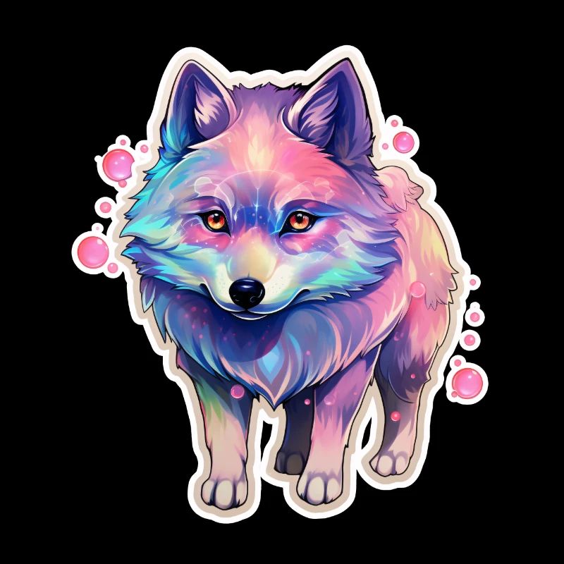 Mignon petit chien avec une fourrure arc-en-ciel