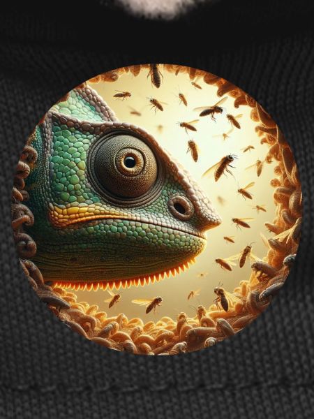 Caméléon avec animation d’abeilles