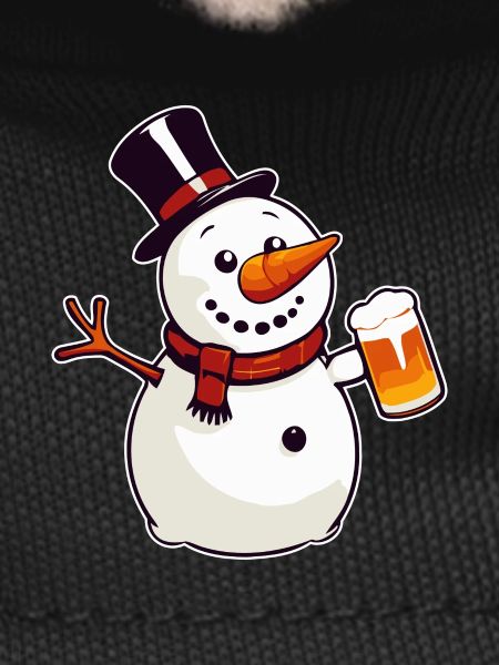 Snowman with beer
