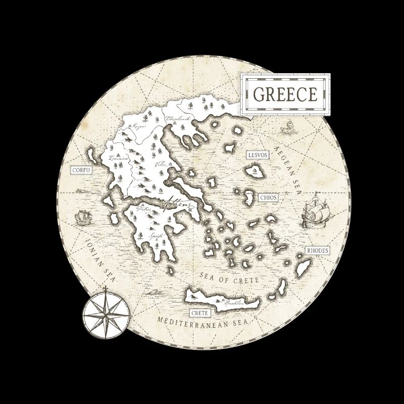 Carte Vintage de la Grèce