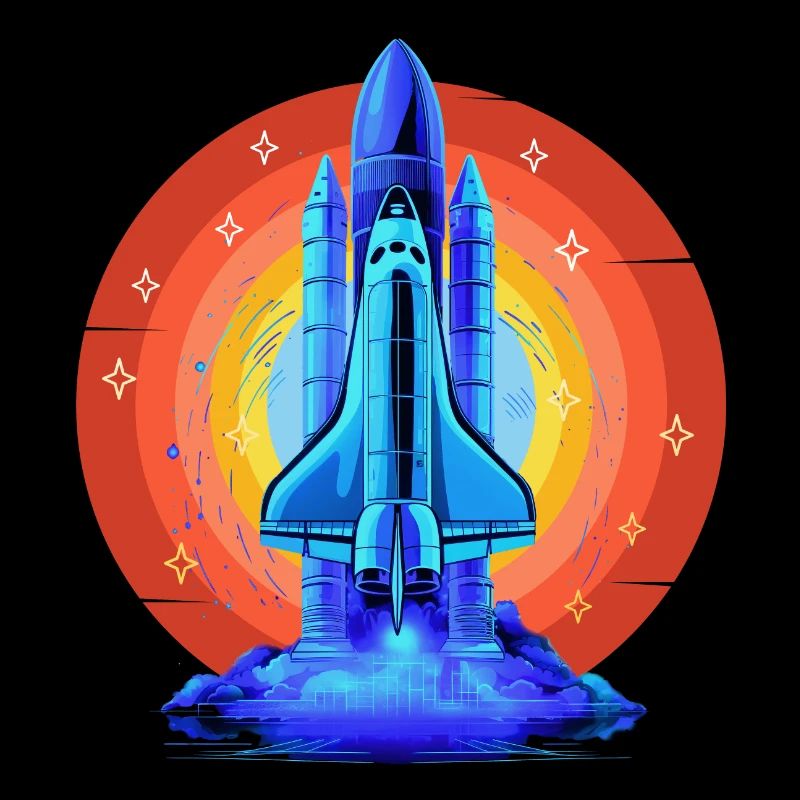 BLAUES SPACE SHUTTLE RETRO VINTAGE